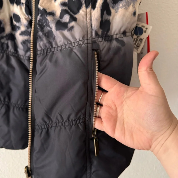 Tribal NEW Leopard Print Reversible Puffer Gorpcore Vest Boho Casual Chic Small - Picture 6 of 12